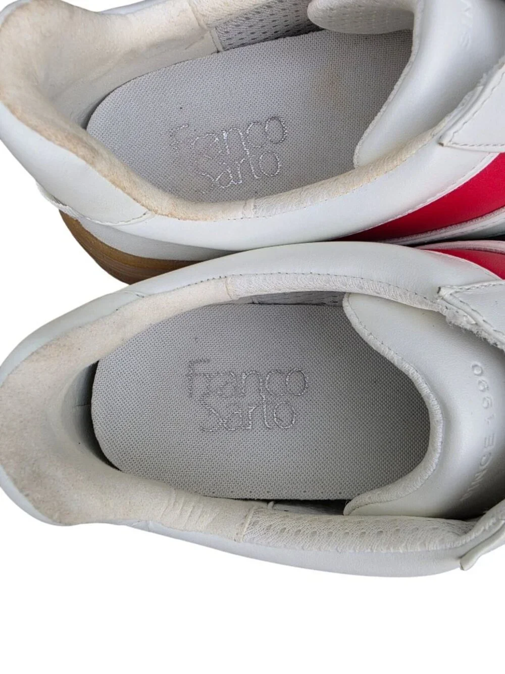 Franco Sarto Vinto Platform Sneaker White Red Green Stripe 9M